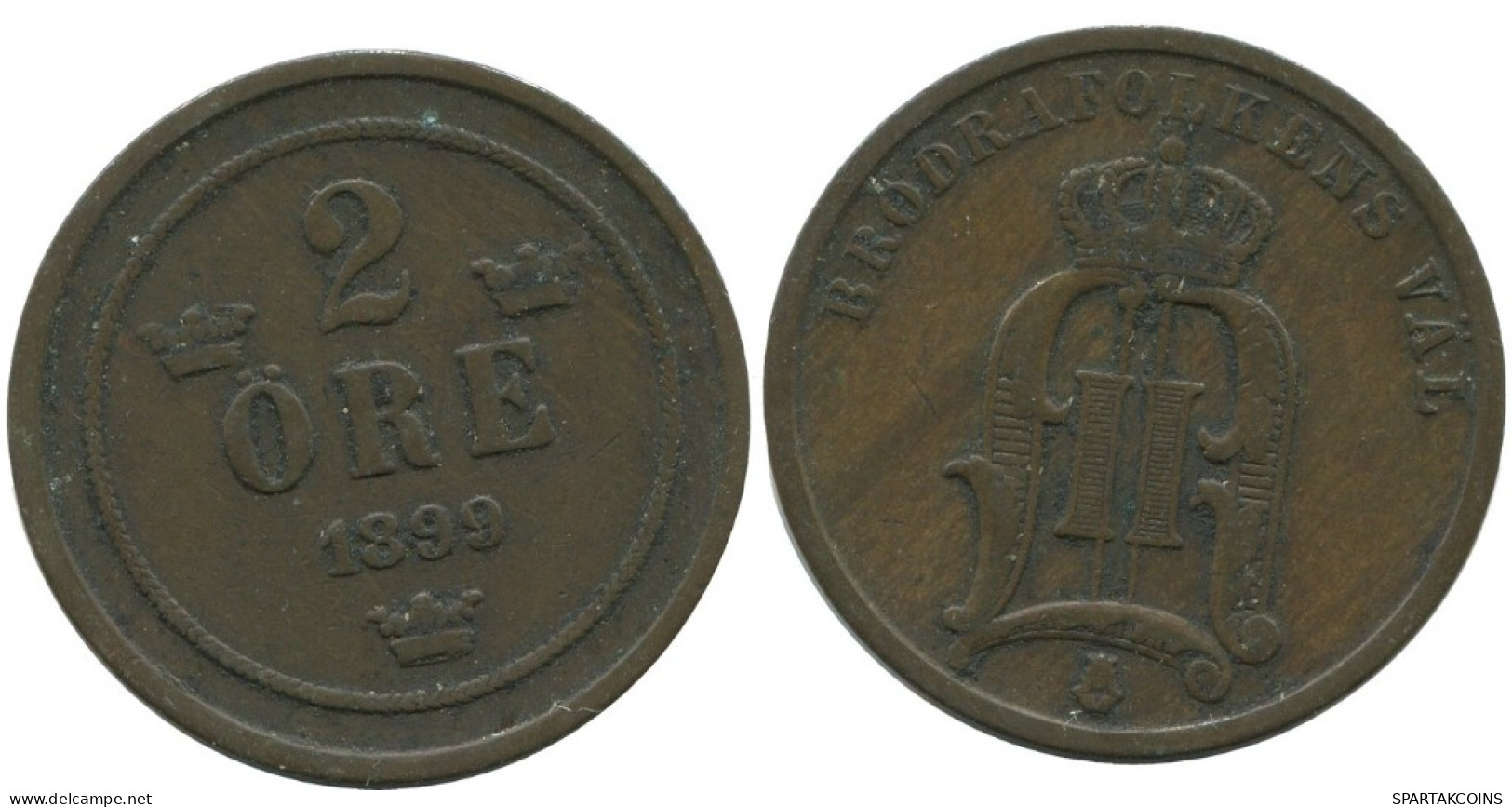 2 ORE 1899 SUECIA SWEDEN Moneda #AC865.2.E.A - Suède