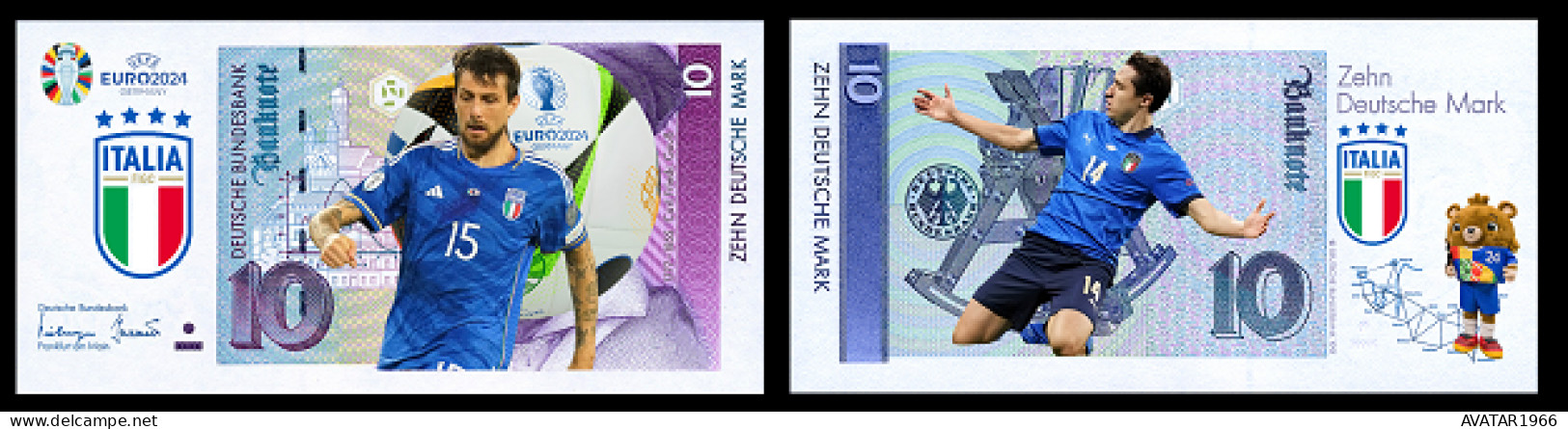 UEFA European Football Championship 2024 Qualified Country  Italy  8 Pieces Germany Fantasy Paper Money - [15] Commemoratives & Special Issues
