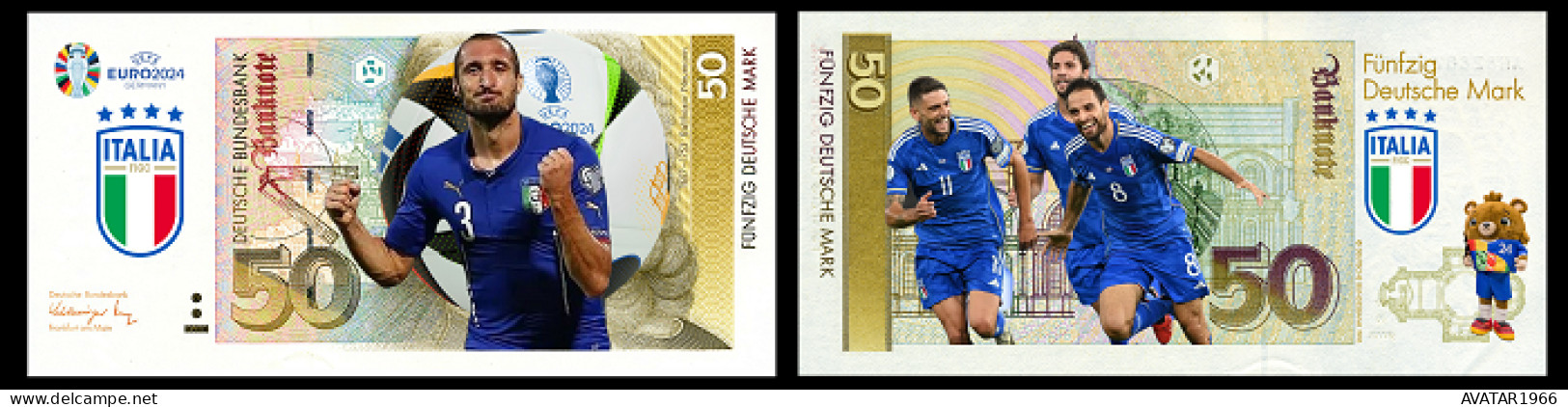 UEFA European Football Championship 2024 Qualified Country  Italy  8 Pieces Germany Fantasy Paper Money - [15] Commemoratives & Special Issues