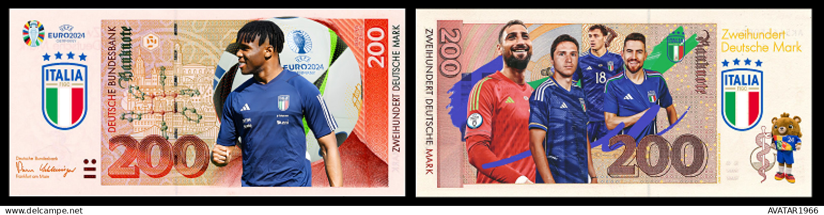 UEFA European Football Championship 2024 qualified country  Italy  8 pieces Germany fantasy paper money