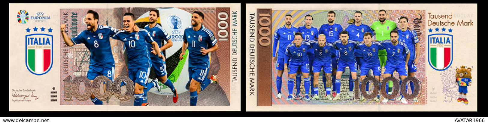 UEFA European Football Championship 2024 qualified country  Italy  8 pieces Germany fantasy paper money