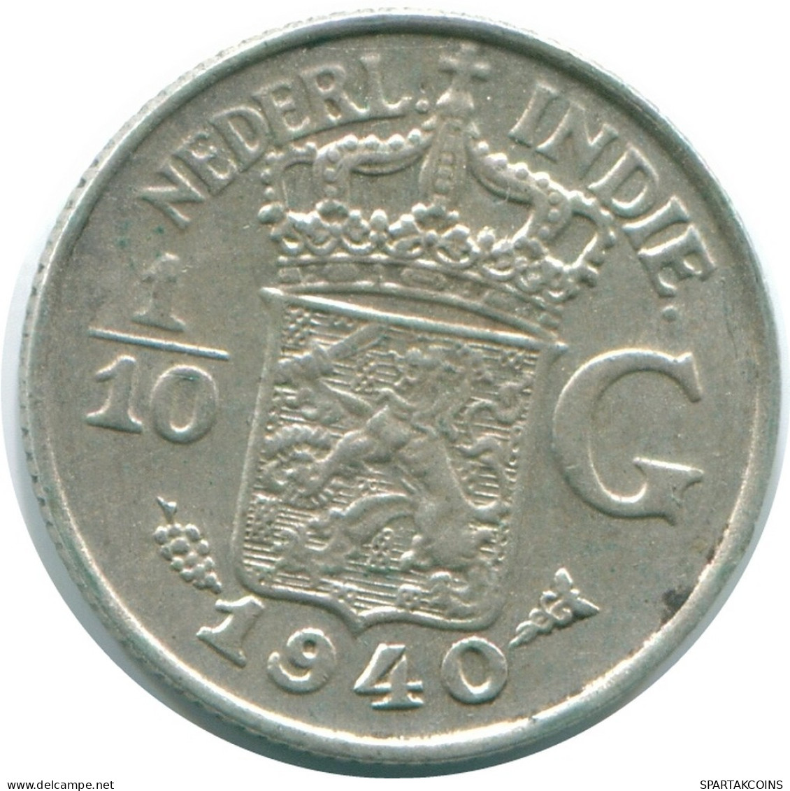 1/10 GULDEN 1940 NIEDERLANDE OSTINDIEN SILBER Koloniale Münze #NL13533.3.D.A - Niederländisch-Indien