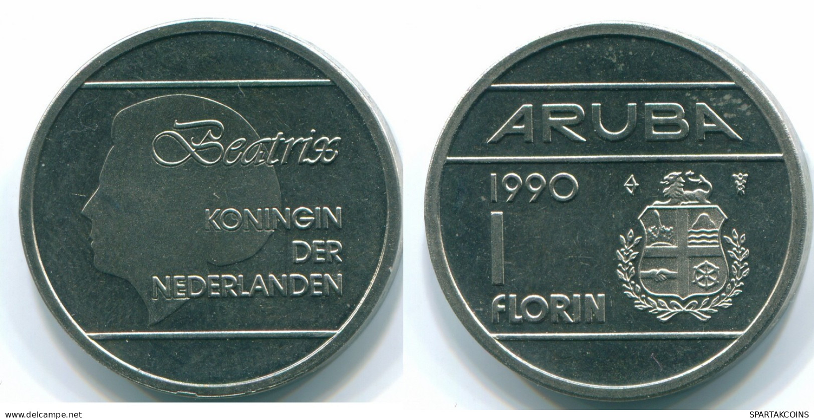 1 FLORIN 1990 ARUBA (NEERLANDÉS NETHERLANDS) Nickel Colonial Moneda #S13653.E.A - Aruba