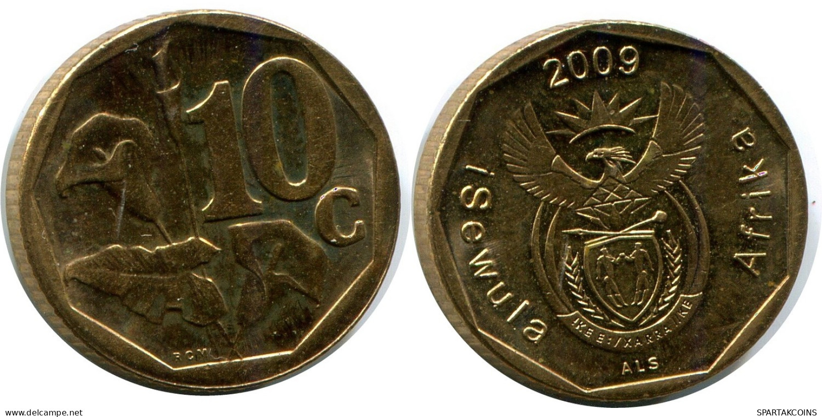 10 CENTS 2009 SOUTH AFRICA Coin #AP939.U.A - South Africa