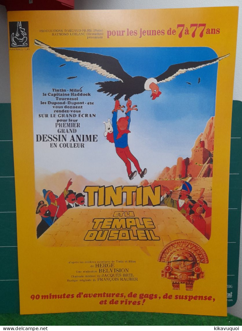 TINTIN ET LE TEMPLE DU SOLEIL - AFFICHE POSTER - Autres & Non Classés