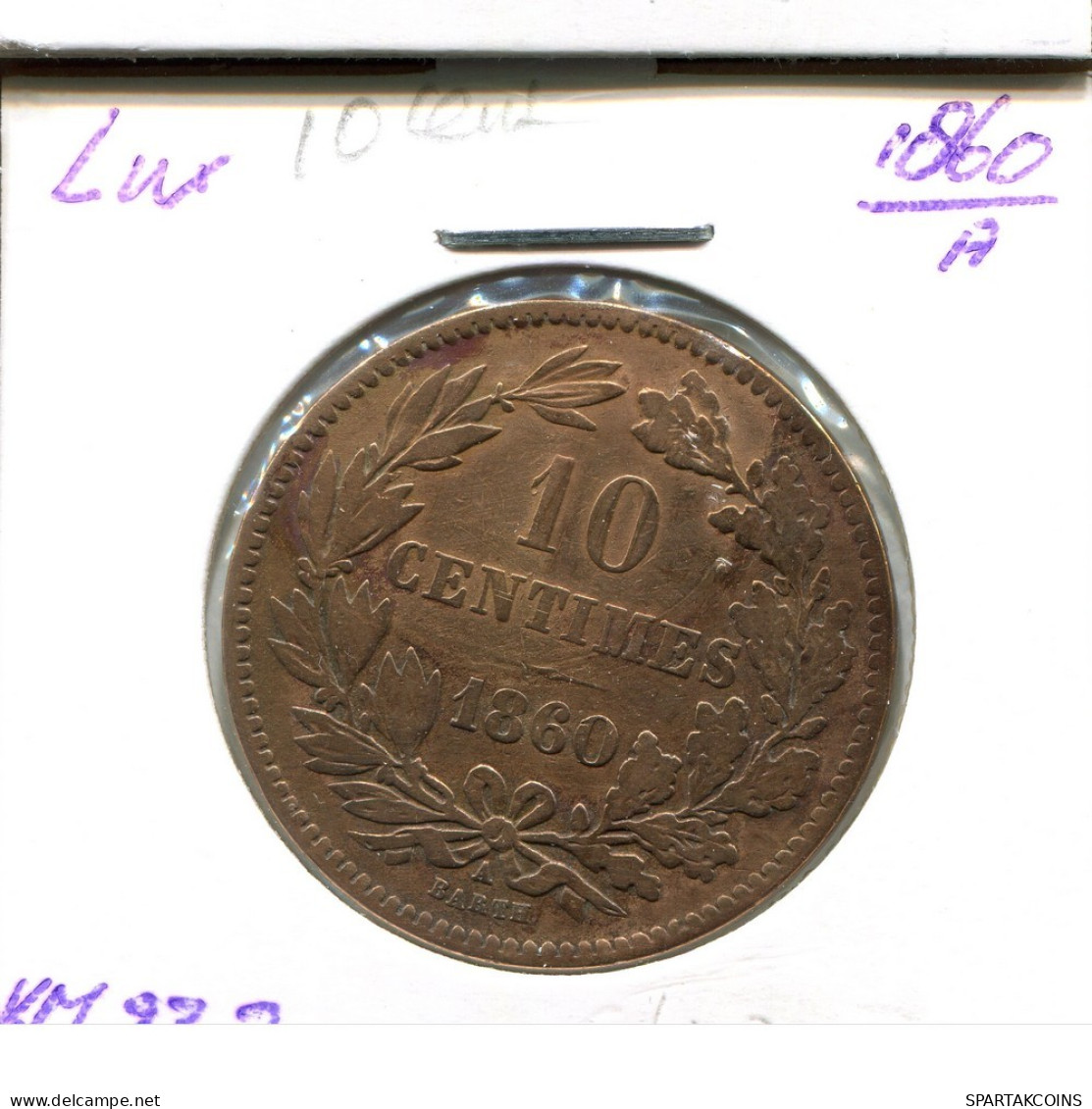 10 CENTIMES 1860 LUXEMBOURG Pièce #AT178.F.A - Luxemburg