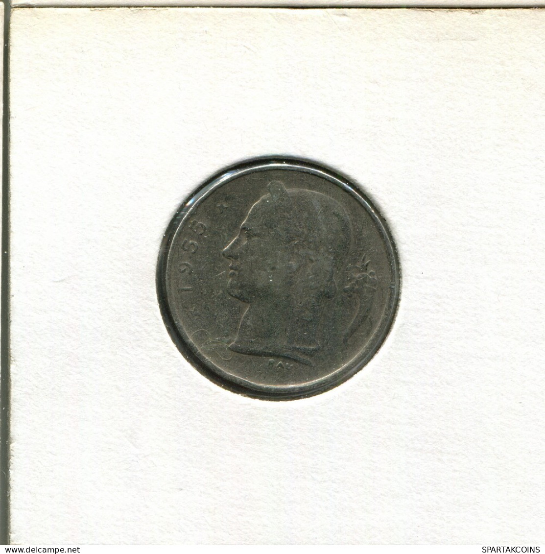 1 FRANC 1955 FRENCH Text BELGIUM Coin #AU022.U.A - 1 Franc