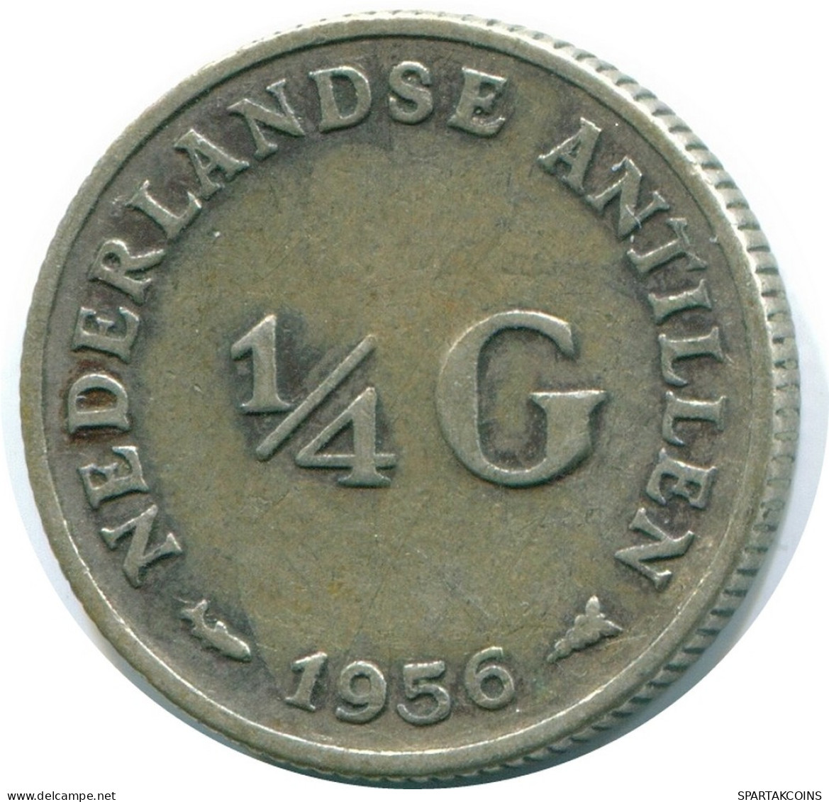 1/4 GULDEN 1956 ANTILLES NÉERLANDAISES ARGENT Colonial Pièce #NL10938.4.F.A - Niederländische Antillen