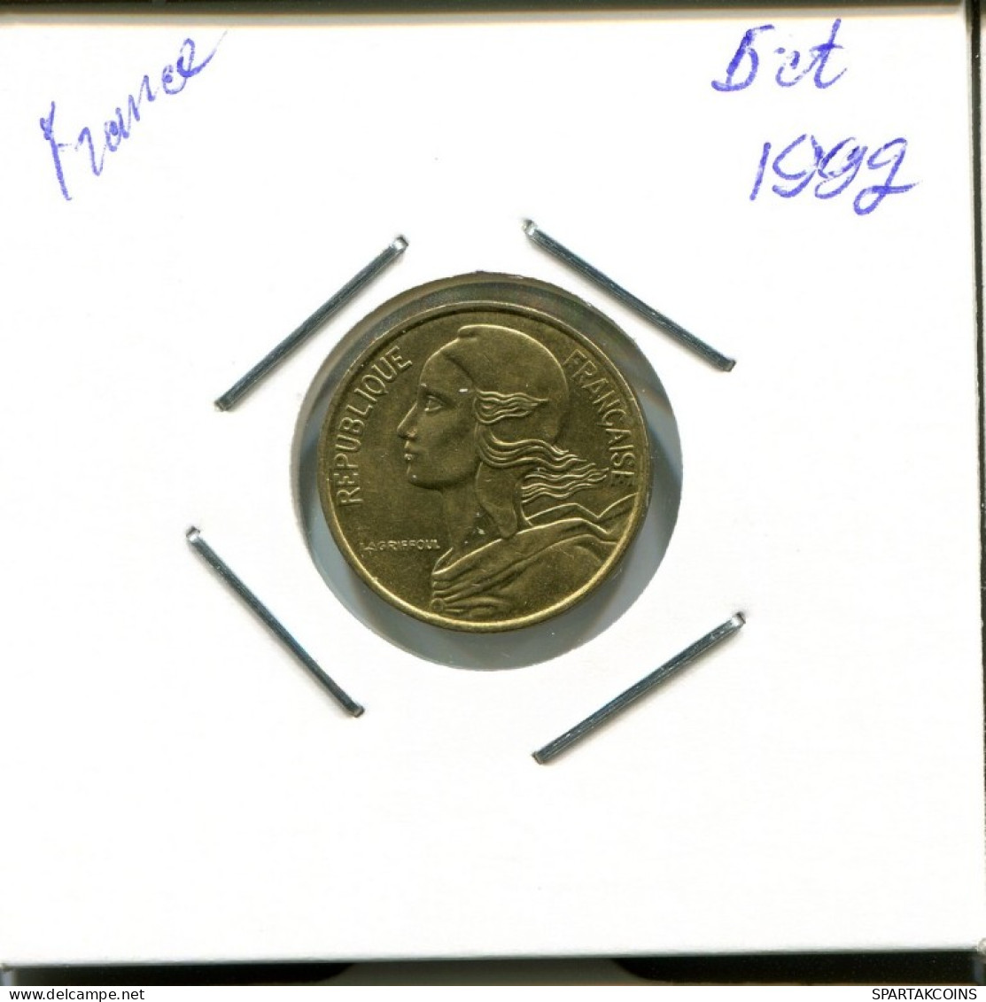 5 CENTIMES 1992 FRANKREICH FRANCE Französisch Münze #AN830.D.A - 5 Centimes