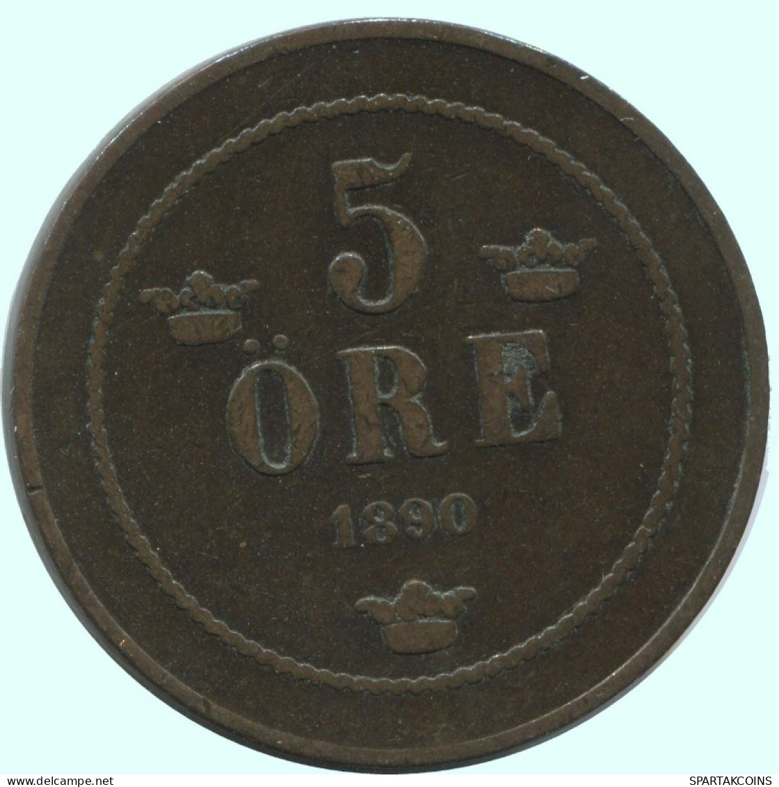 5 ORE 1890 SUÈDE SWEDEN Pièce #AC640.2.F.A - Suède