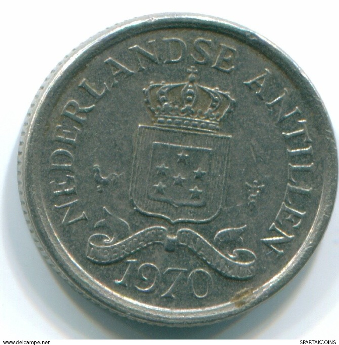 10 CENTS 1970 NETHERLANDS ANTILLES Nickel Colonial Coin #S13327.U.A - Niederländische Antillen