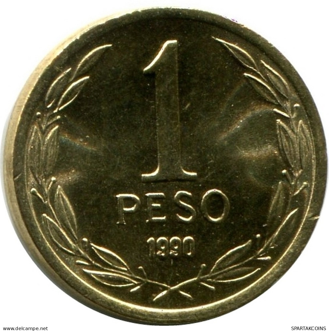 1 PESO 1990 CHILE UNC Coin #M10148.U.A - Chile