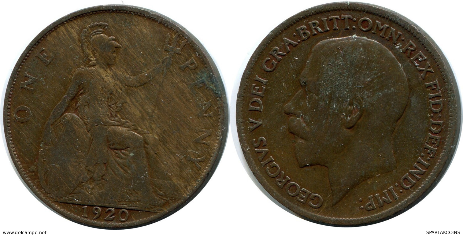 PENNY 1920 UK GREAT BRITAIN Coin #AZ711.U.A - D. 1 Penny
