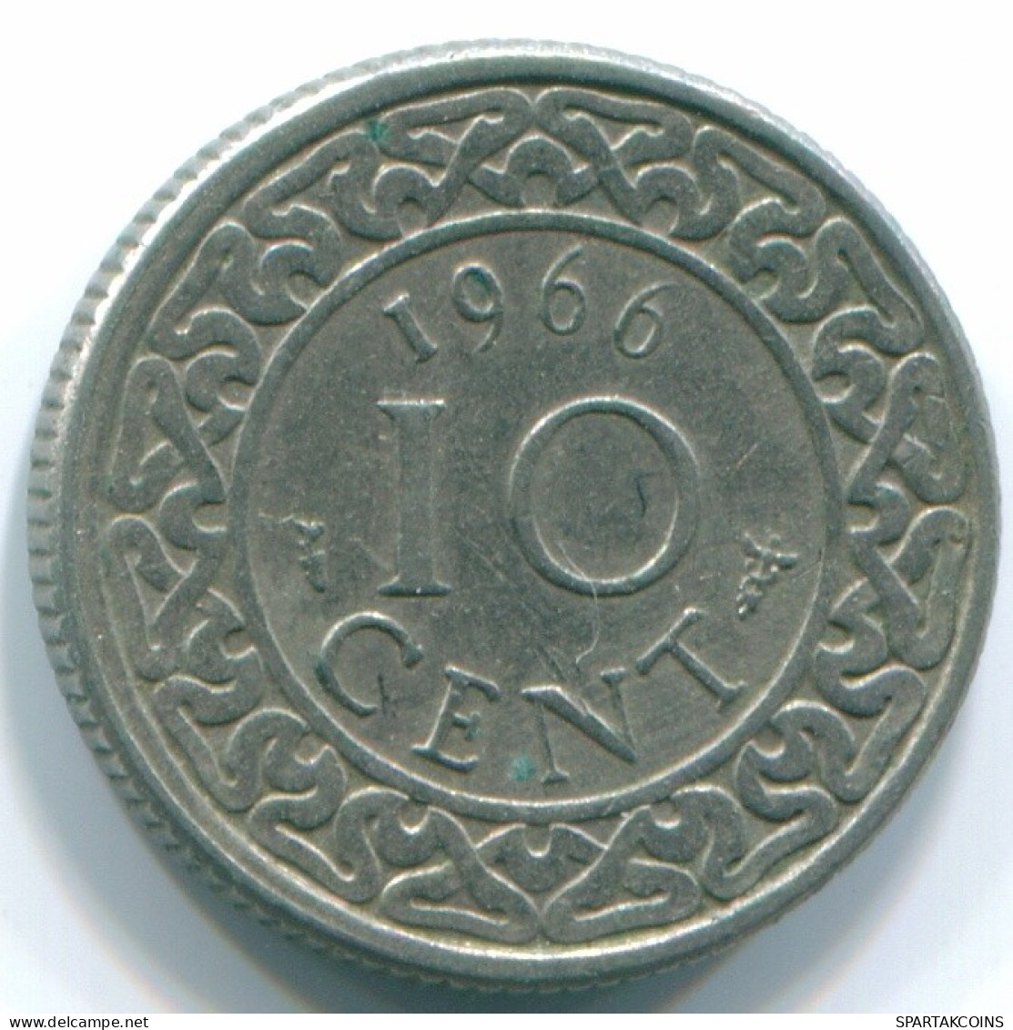 10 CENTS 1966 SURINAM NIEDERLANDE Nickel Koloniale Münze #S13240.D.A - Surinam 1975 - ...