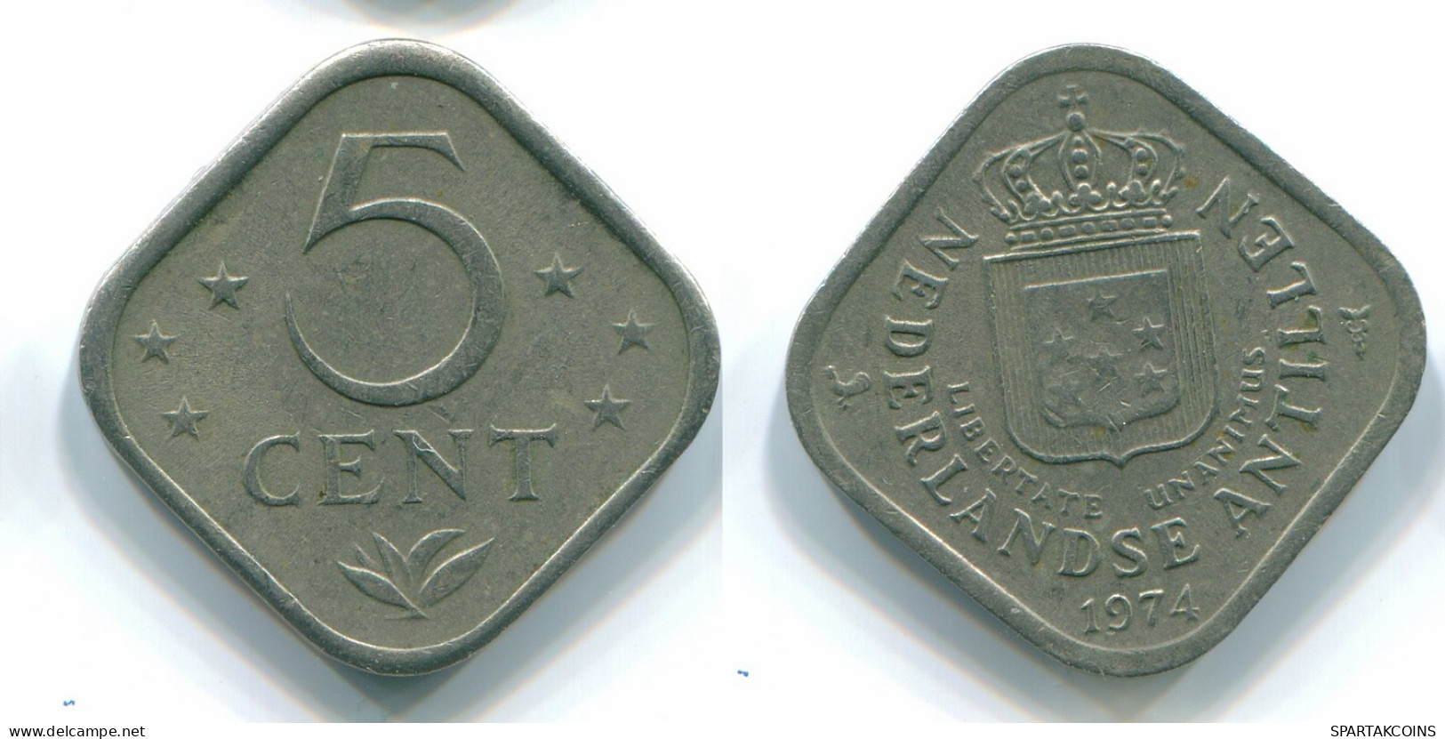 5 CENTS 1974 ANTILLES NÉERLANDAISES Nickel Colonial Pièce #S12225.F.A - Niederländische Antillen