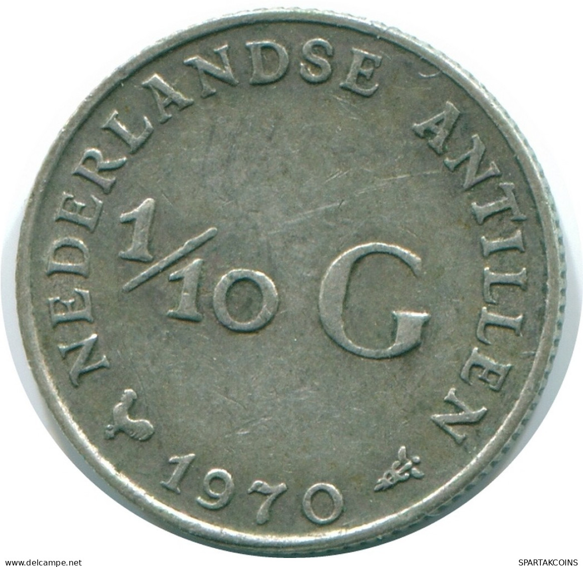 1/10 GULDEN 1970 NIEDERLÄNDISCHE ANTILLEN SILBER Koloniale Münze #NL13056.3.D.A - Niederländische Antillen