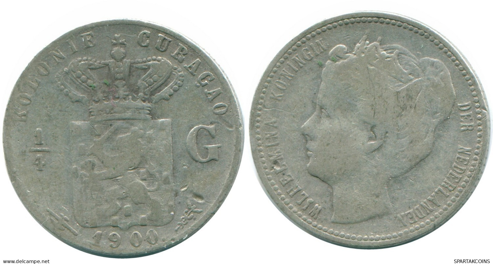 1/4 GULDEN 1900 CURACAO NEERLANDÉS NETHERLANDS PLATA Colonial #NL10510.4.E.A - Curacao