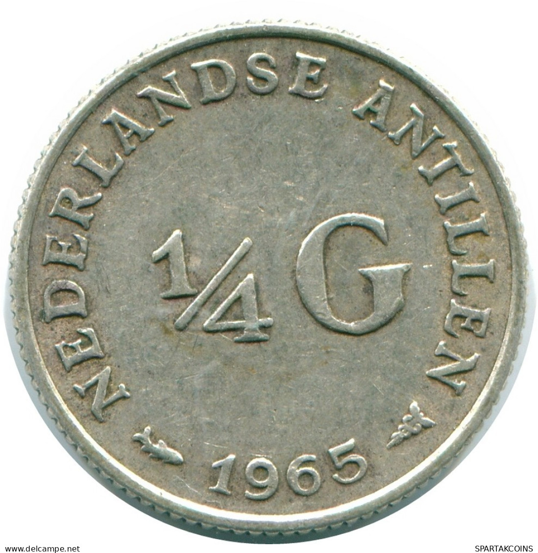 1/4 GULDEN 1965 NIEDERLÄNDISCHE ANTILLEN SILBER Koloniale Münze #NL11331.4.D.A - Antilles Néerlandaises