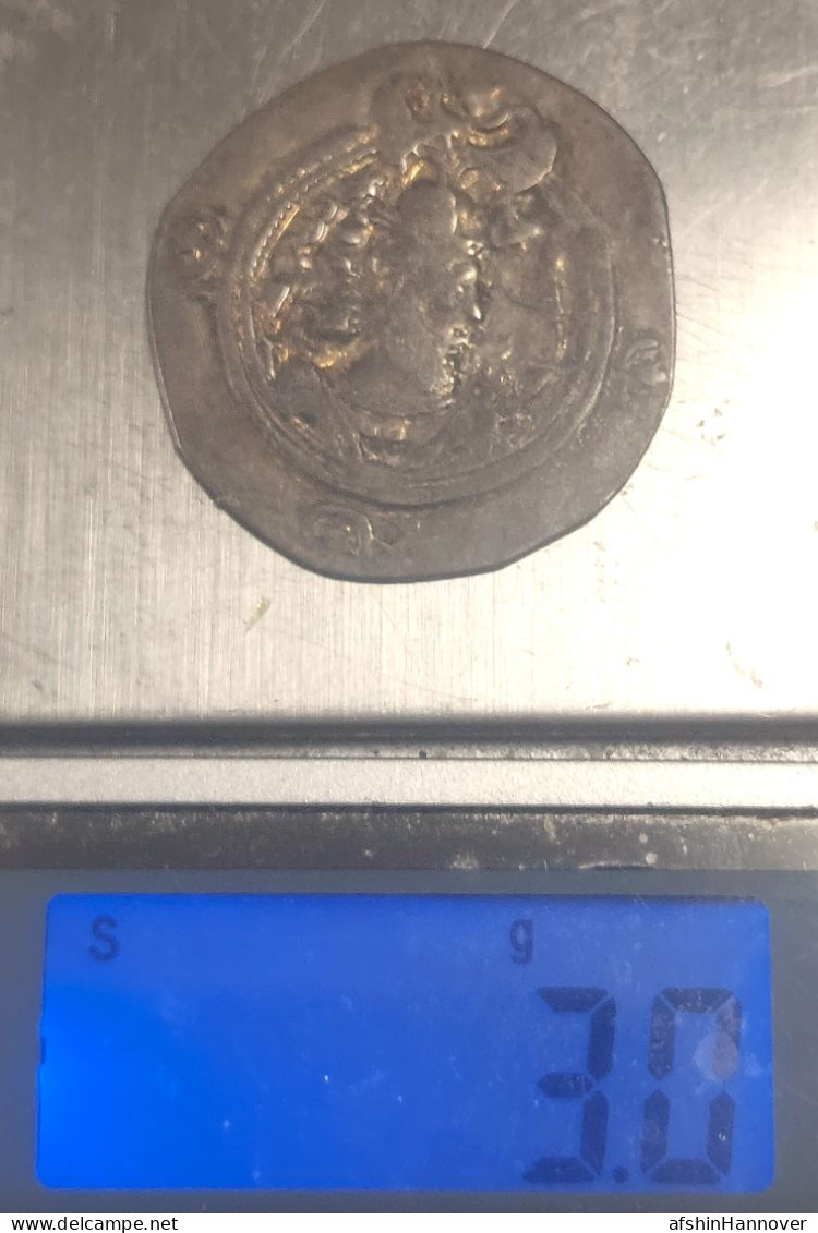 SASANIAN KINGS. Khosrau II. 591-628 AD. AR Silver Drachm Year 3 Mint WH - Orientalische Münzen