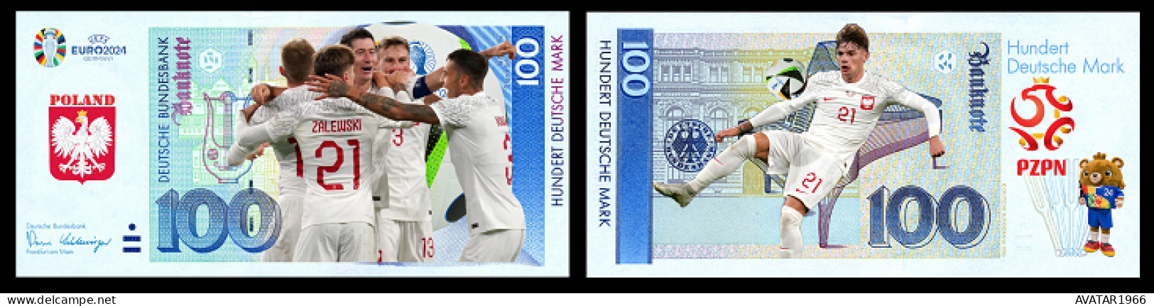 UEFA European Football Championship 2024 qualified country  Poland  8 pieces Germany fantasy paper money