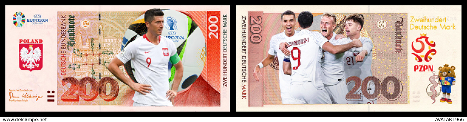 UEFA European Football Championship 2024 qualified country  Poland  8 pieces Germany fantasy paper money