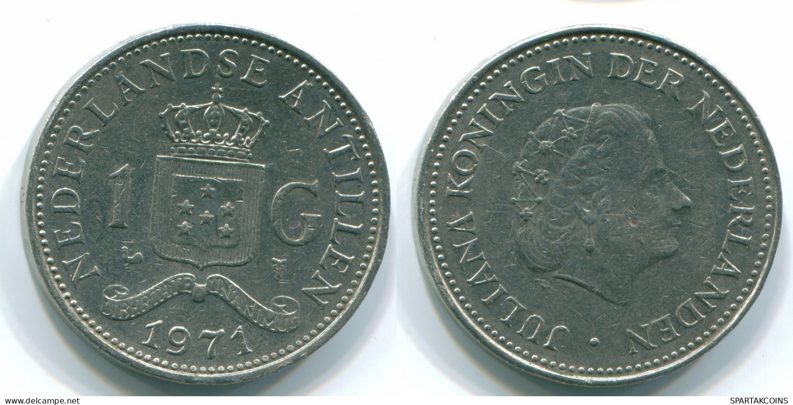 1 GULDEN 1971 NIEDERLÄNDISCHE ANTILLEN Nickel Koloniale Münze #S11956.D.A - Antilles Néerlandaises