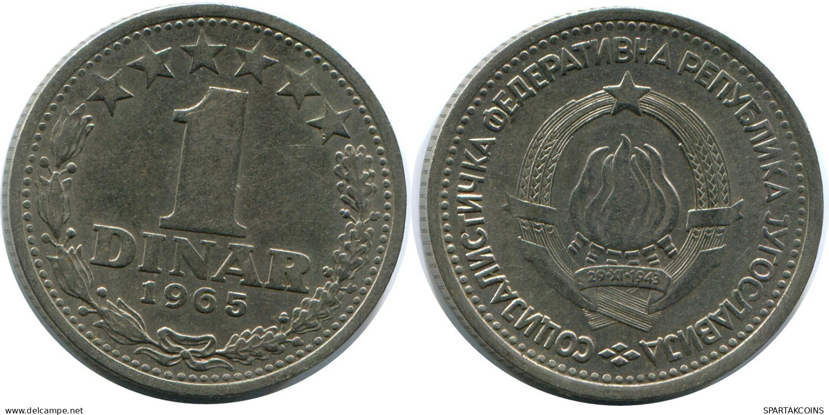 1 DINAR 1965 YUGOSLAVIA Moneda #AZ585.E.A - Joegoslavië