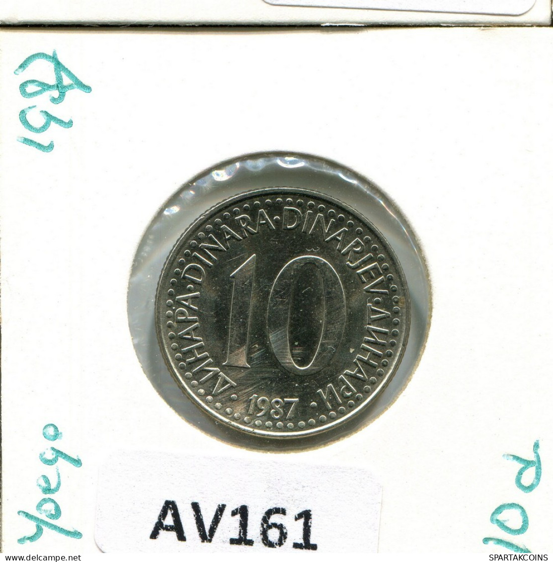 10 DINARA 1987 YUGOSLAVIA Coin #AV161.U.A - Yougoslavie
