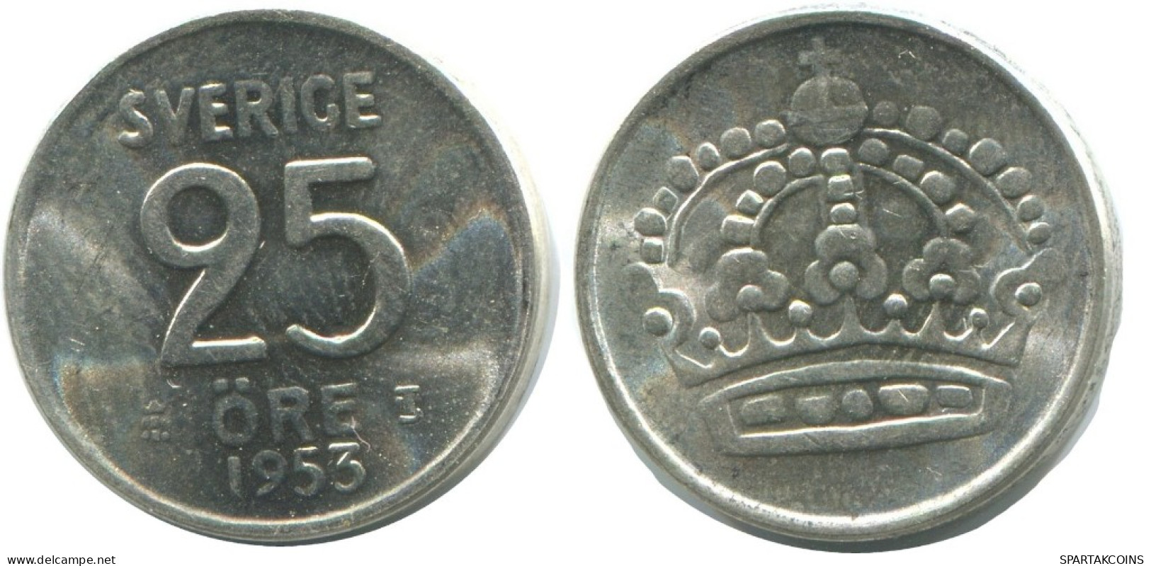 25 ORE 1953 SUECIA SWEDEN PLATA Moneda #AC502.2.E.A - Sweden