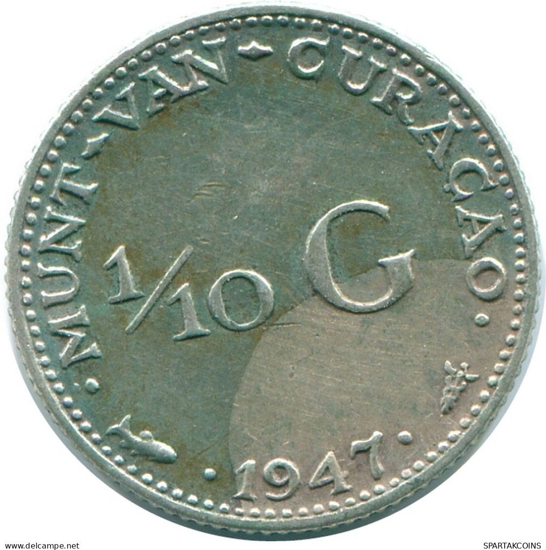 1/10 GULDEN 1947 CURACAO Netherlands SILVER Colonial Coin #NL11867.3.U.A - Curaçao