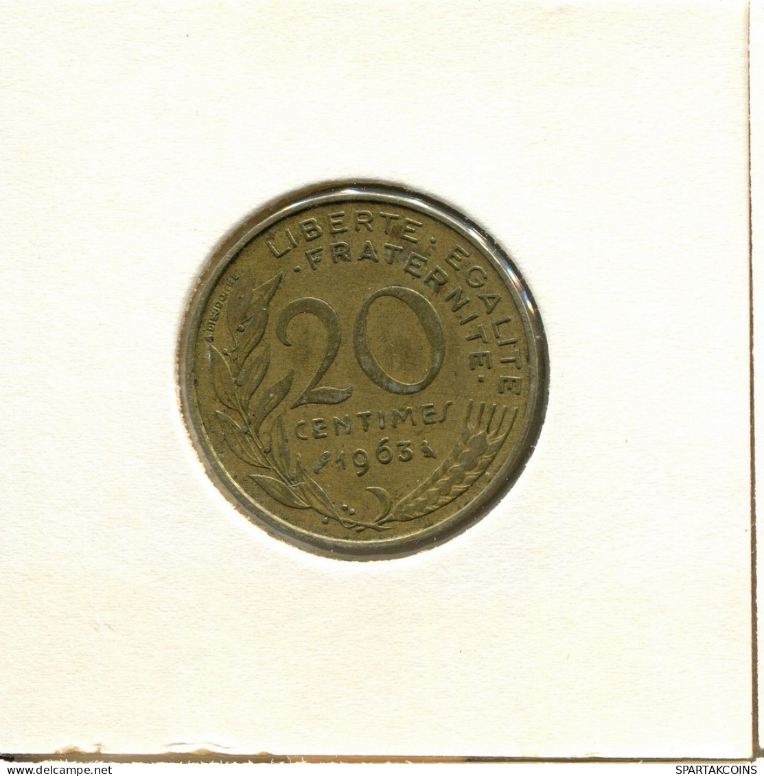 20 CENTIMES 1963 FRANCIA FRANCE Moneda #BB479.E.A - 20 Centimes
