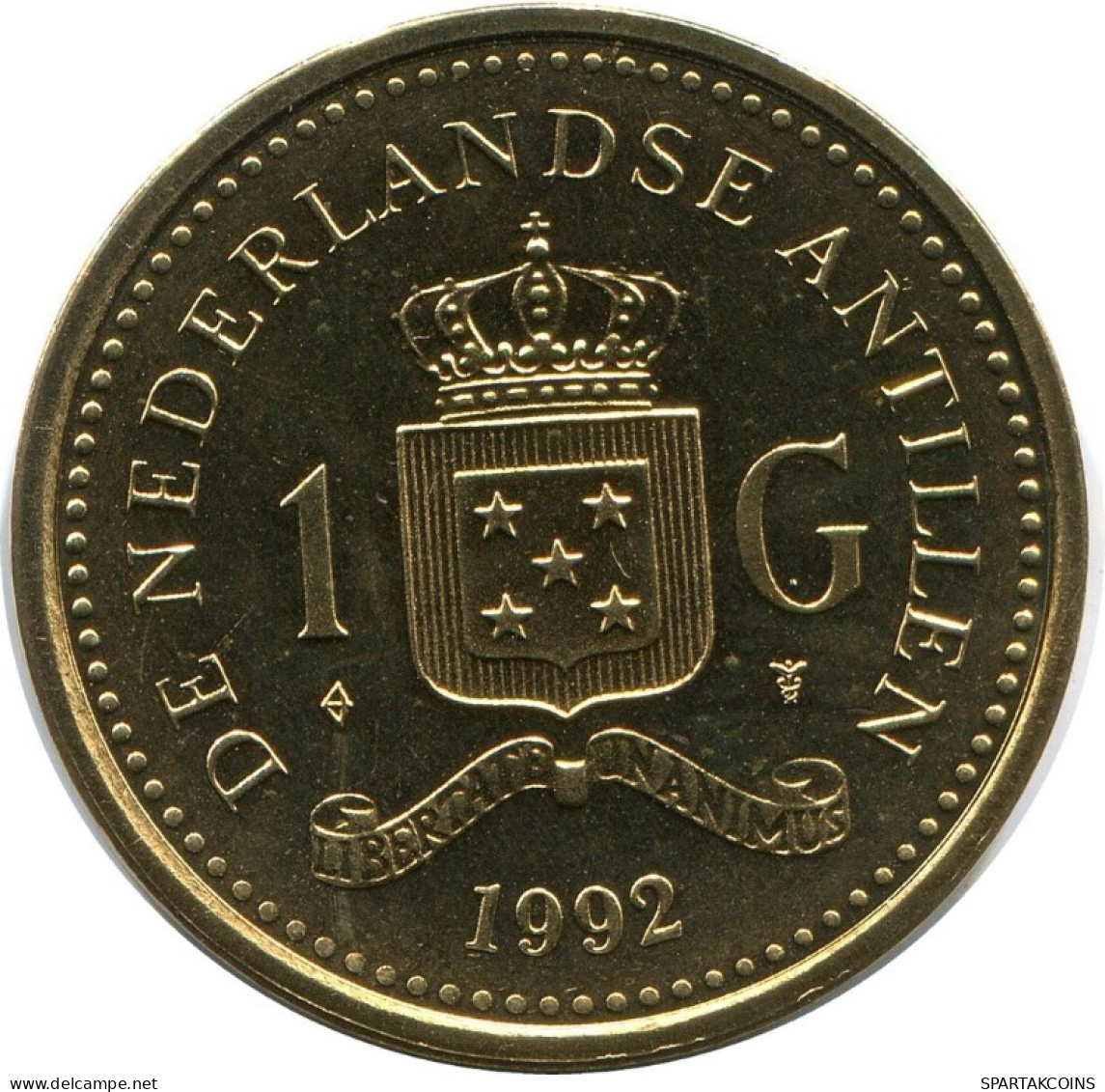 1 GULDEN 1992 ANTILLES NÉERLANDAISES (From BU Mint Set) Pièce #AH050.F.A - Antillen (Niederländische)