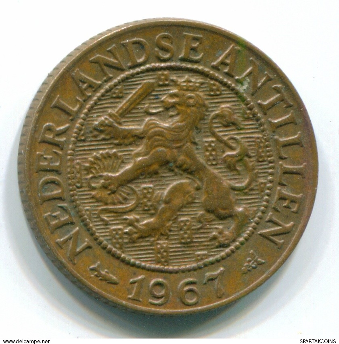 1 CENT 1967 NIEDERLÄNDISCHE ANTILLEN Bronze Fish Koloniale Münze #S11135.D.A - Niederländische Antillen