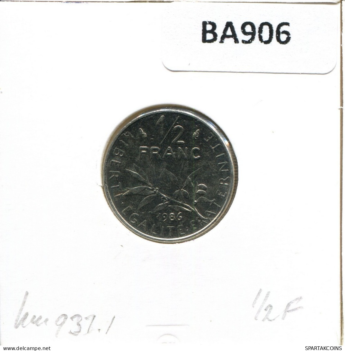 1/2 FRANC 1986 FRANCE Coin French Coin #BA906.U.A - 1/2 Franc