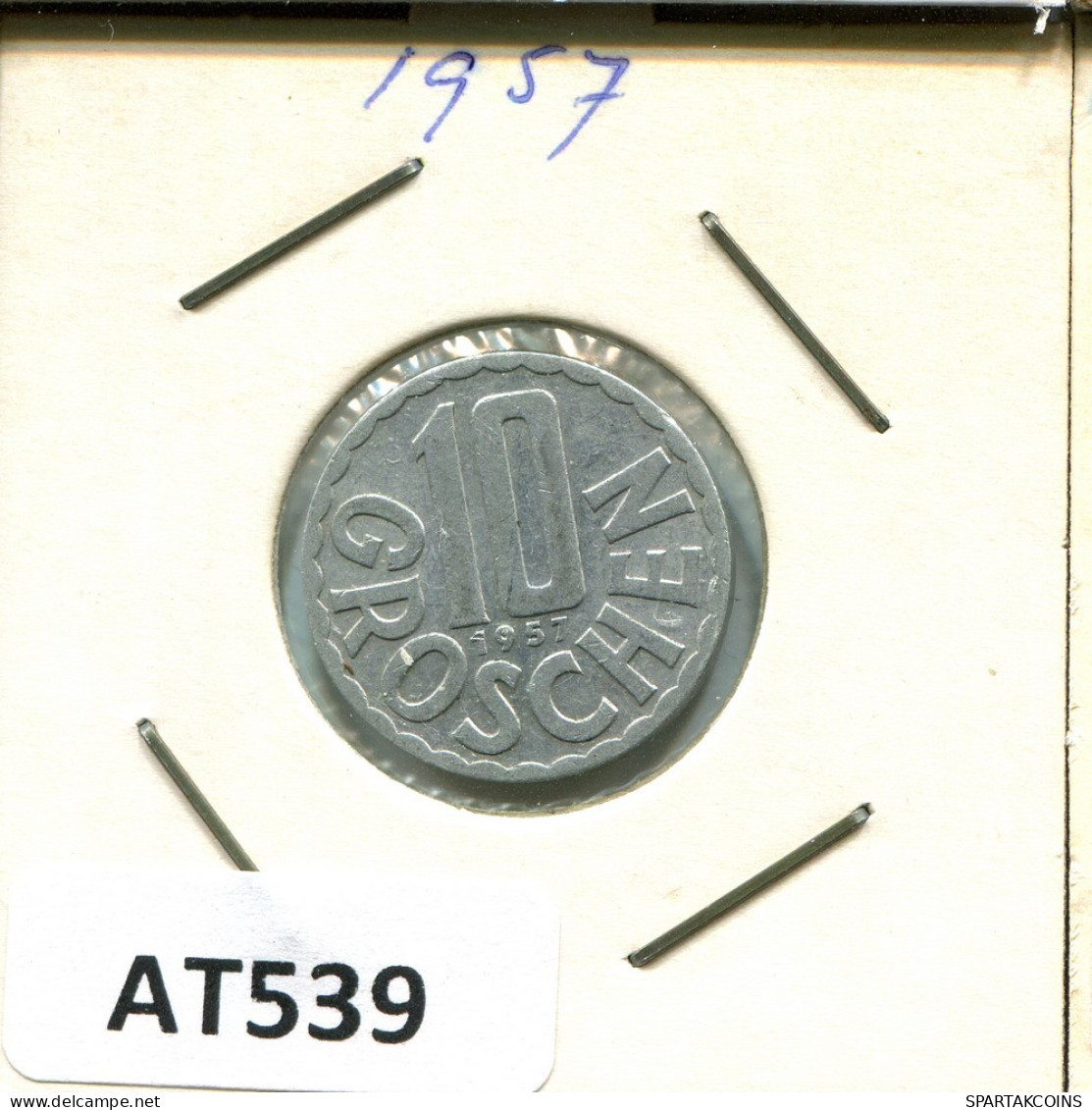 10 GROSCHEN 1957 AUSTRIA Moneda #AT539.E.A - Autriche