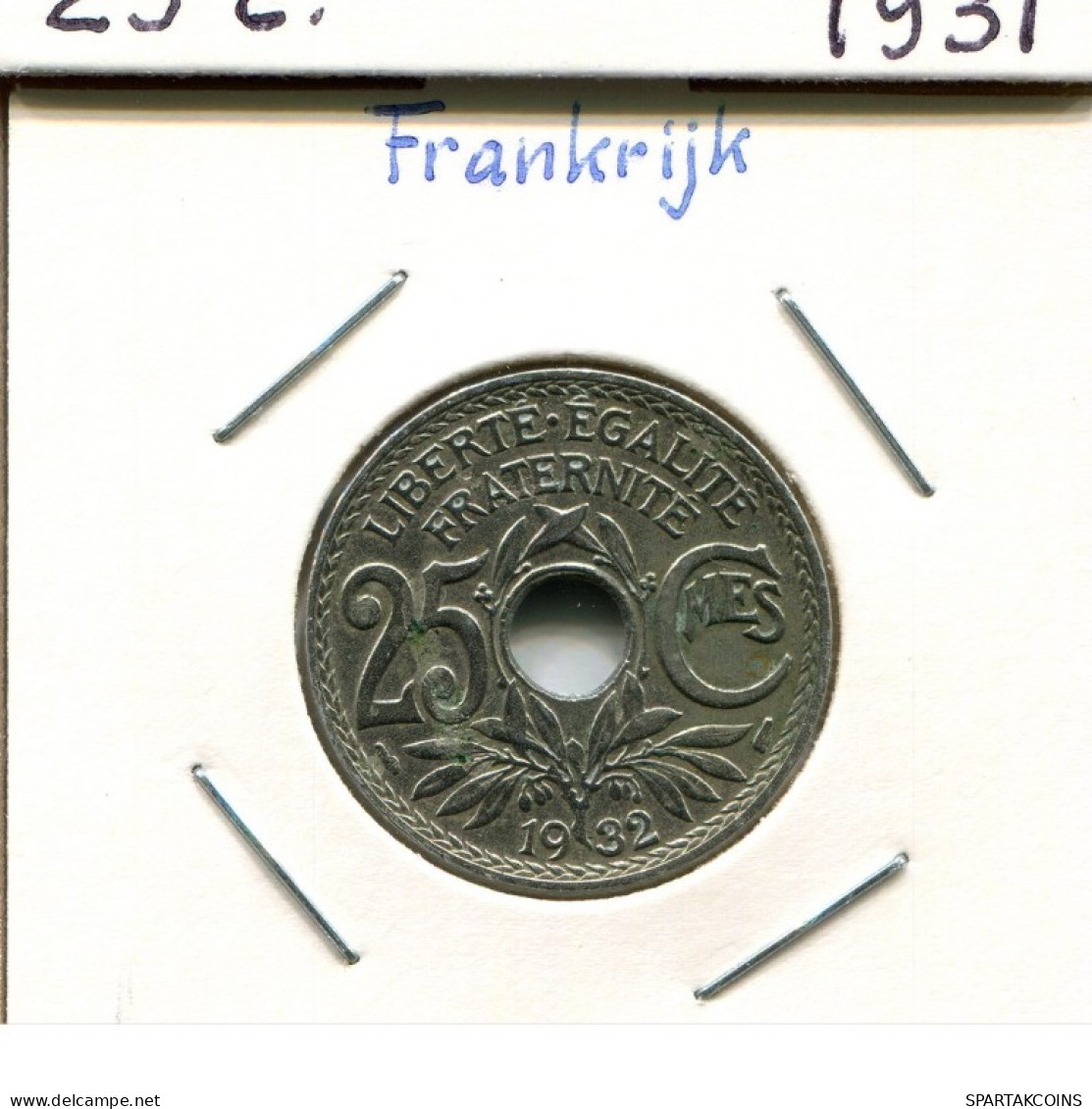 25 CENTIMES 1932 FRANCIA FRANCE Moneda #AM210.E.A - 25 Centimes