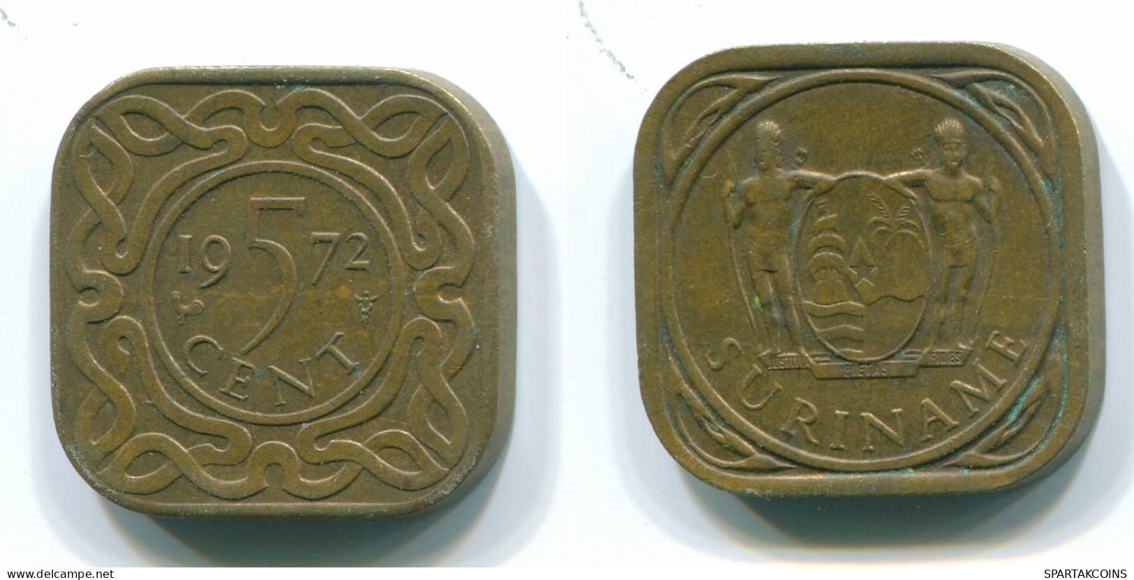 5 CENTS 1972 SURINAME Netherlands Nickel-Brass Colonial Coin #S13018.U.A - Surinam 1975 - ...
