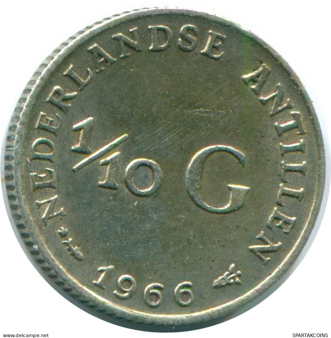 1/10 GULDEN 1966 NIEDERLÄNDISCHE ANTILLEN SILBER Koloniale Münze #NL12768.3.D.A - Niederländische Antillen