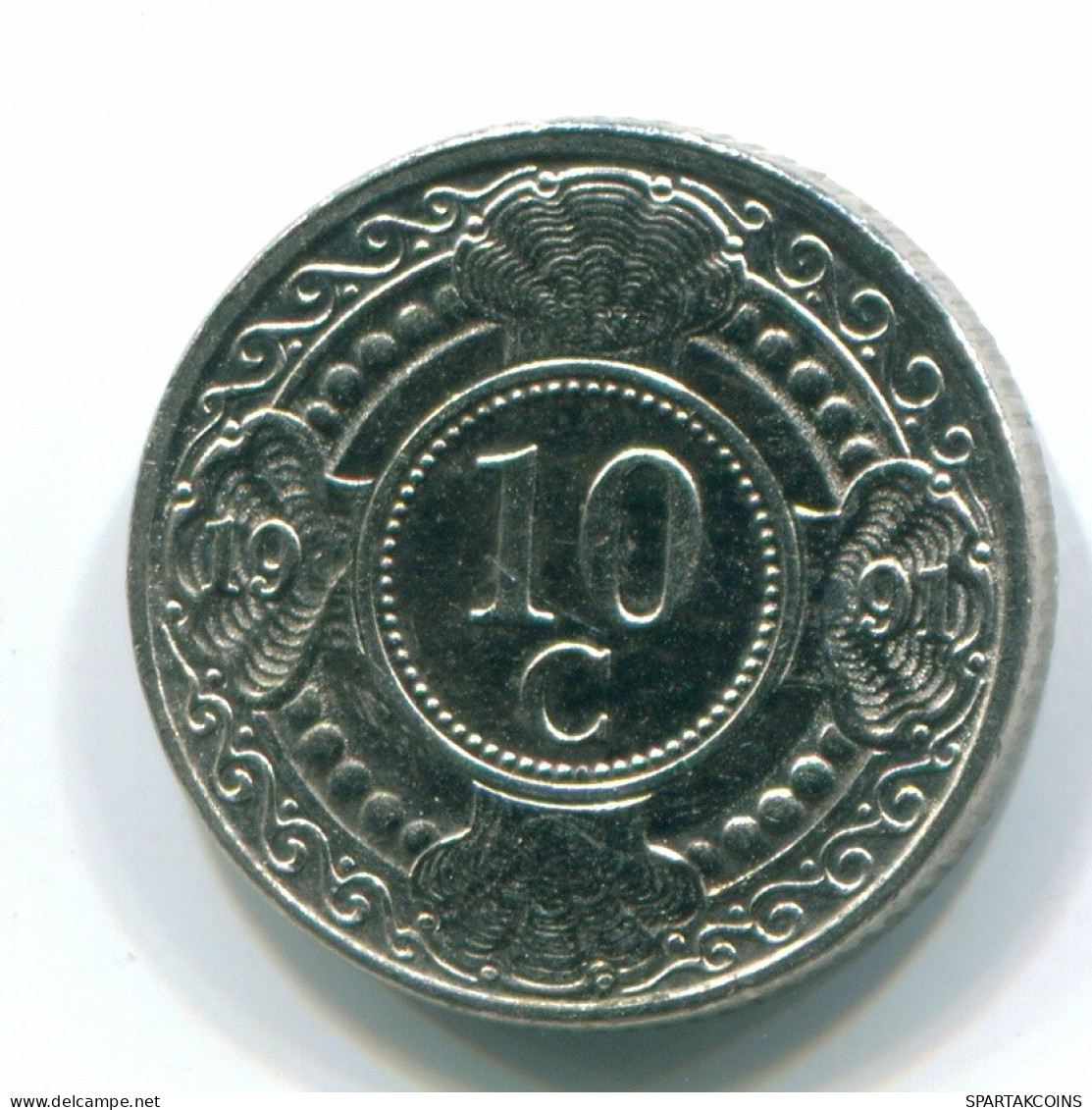 10 CENTS 1991 NIEDERLÄNDISCHE ANTILLEN Nickel Koloniale Münze #S11325.D.A - Niederländische Antillen
