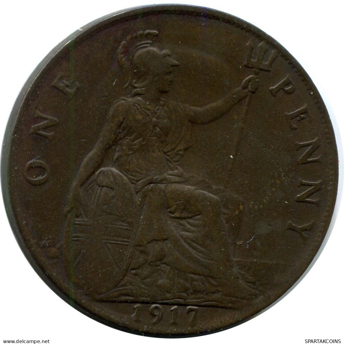 PENNY 1917 UK GROßBRITANNIEN GREAT BRITAIN Münze #AZ808.D.A - D. 1 Penny