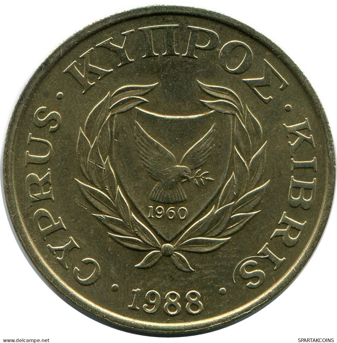 5 CENTS 1988 CHYPRE CYPRUS Pièce #AP312.F.A - Cipro