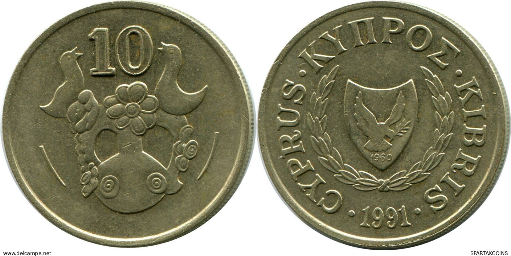 10 CENTS 1991 CHIPRE CYPRUS Moneda #AP296.E.A - Cipro