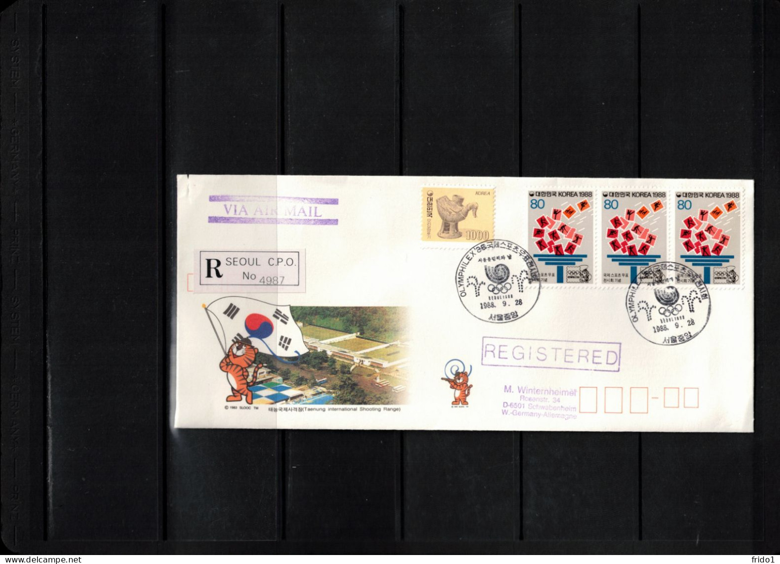 South Korea 1988 Olympic Games Seoul - OLYMPHILEX'88 Interesting Registered Letter - Summer 1988: Seoul