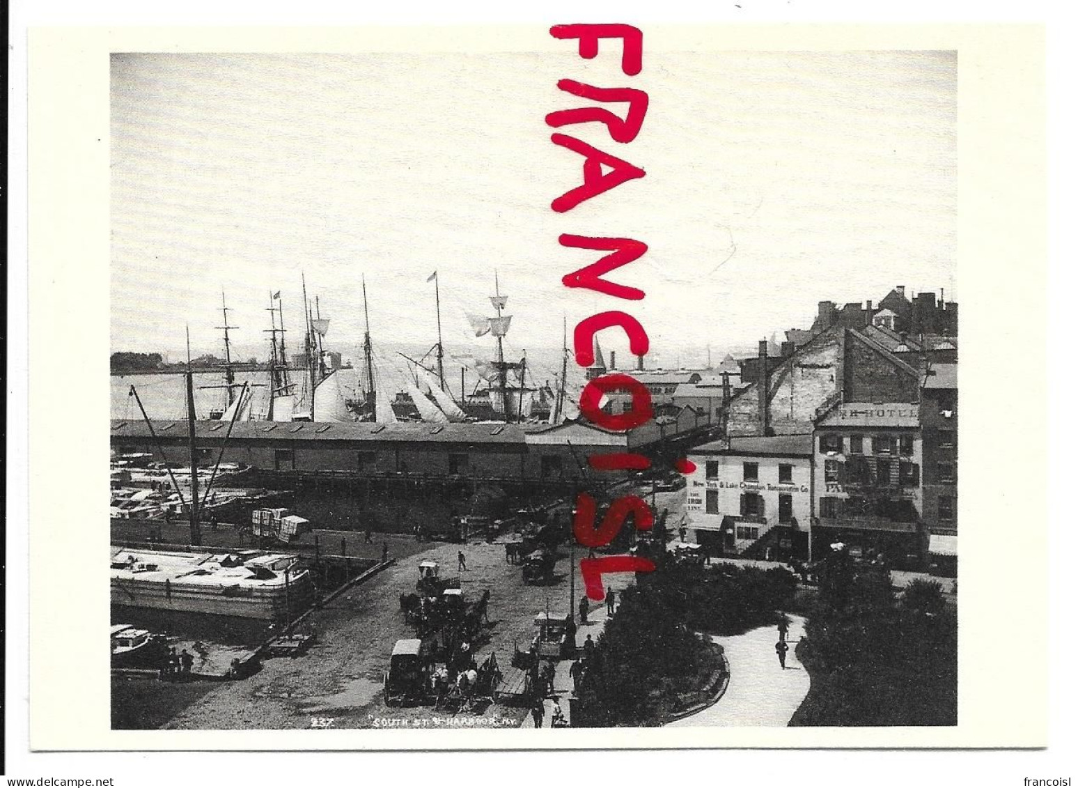 New York City. South Street. Seaport. Reproduction D'une Photo De 1890 - Transports