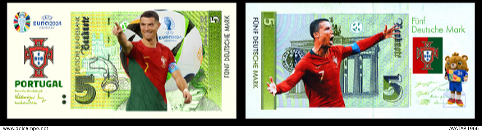 UEFA European Football Championship 2024 Qualified Country   Portugal 8 Pieces Germany Fantasy Paper Money - Gedenkausgaben