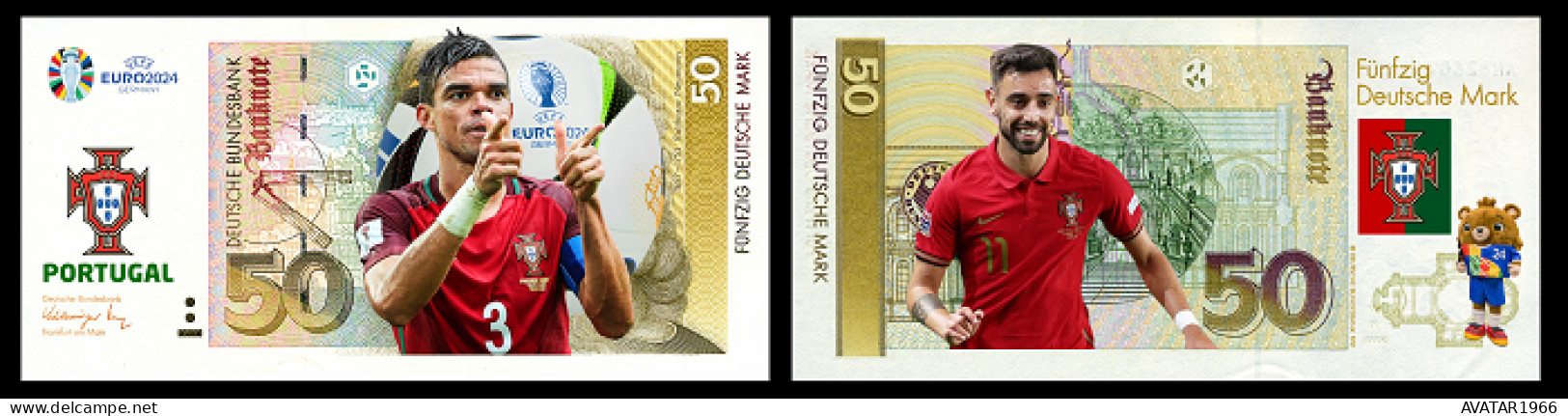 UEFA European Football Championship 2024 Qualified Country   Portugal 8 Pieces Germany Fantasy Paper Money - [15] Commémoratifs & Emissions Spéciales