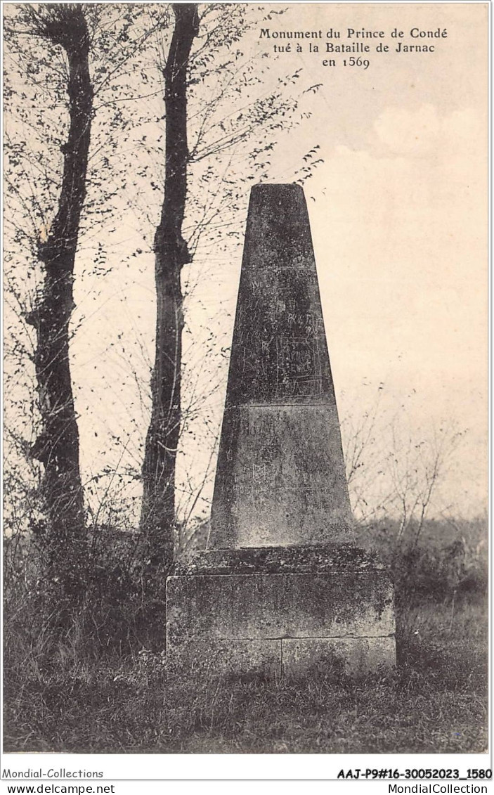 AAJP9-16-0753 - Monument Du Prince De Condé Tué à La Bataille De Jarnac En 1569 - Jarnac