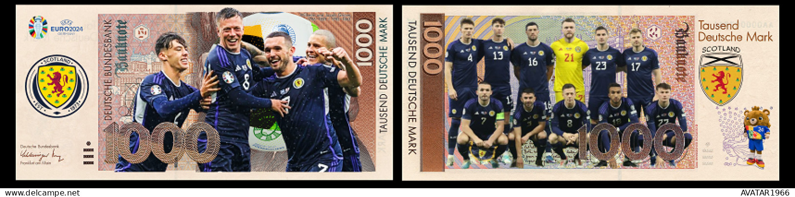 UEFA European Football Championship 2024 qualified country Scotland  8 pieces Germany fantasy paper money