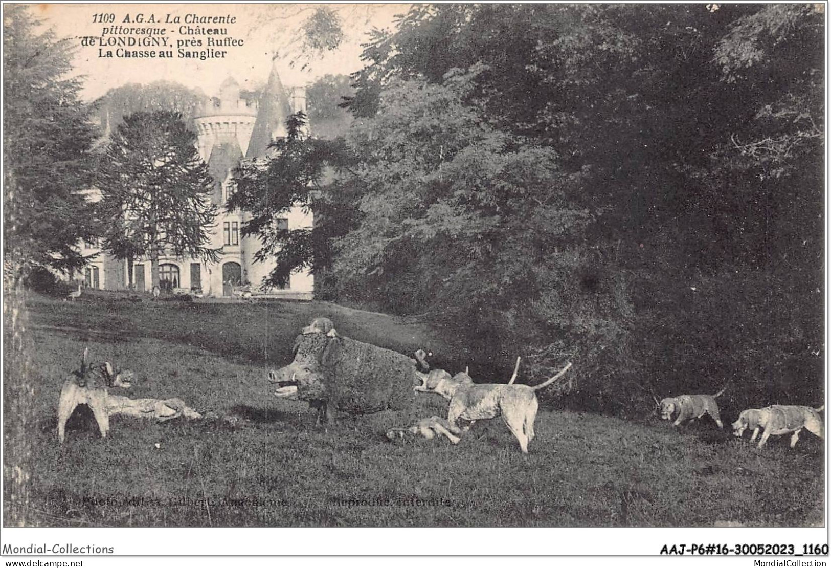 AAJP6-16-0542 - Château De Londigny - Près RUFFEC - La Chasse Au Sanglier - Autres & Non Classés
