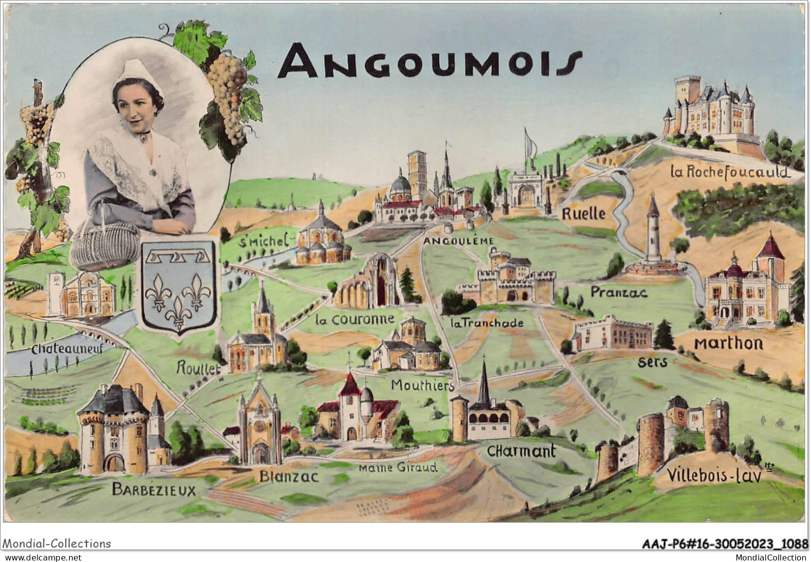 AAJP6-16-0506 - ANGOUMOIS - Carte Des Chateaux - Autres & Non Classés